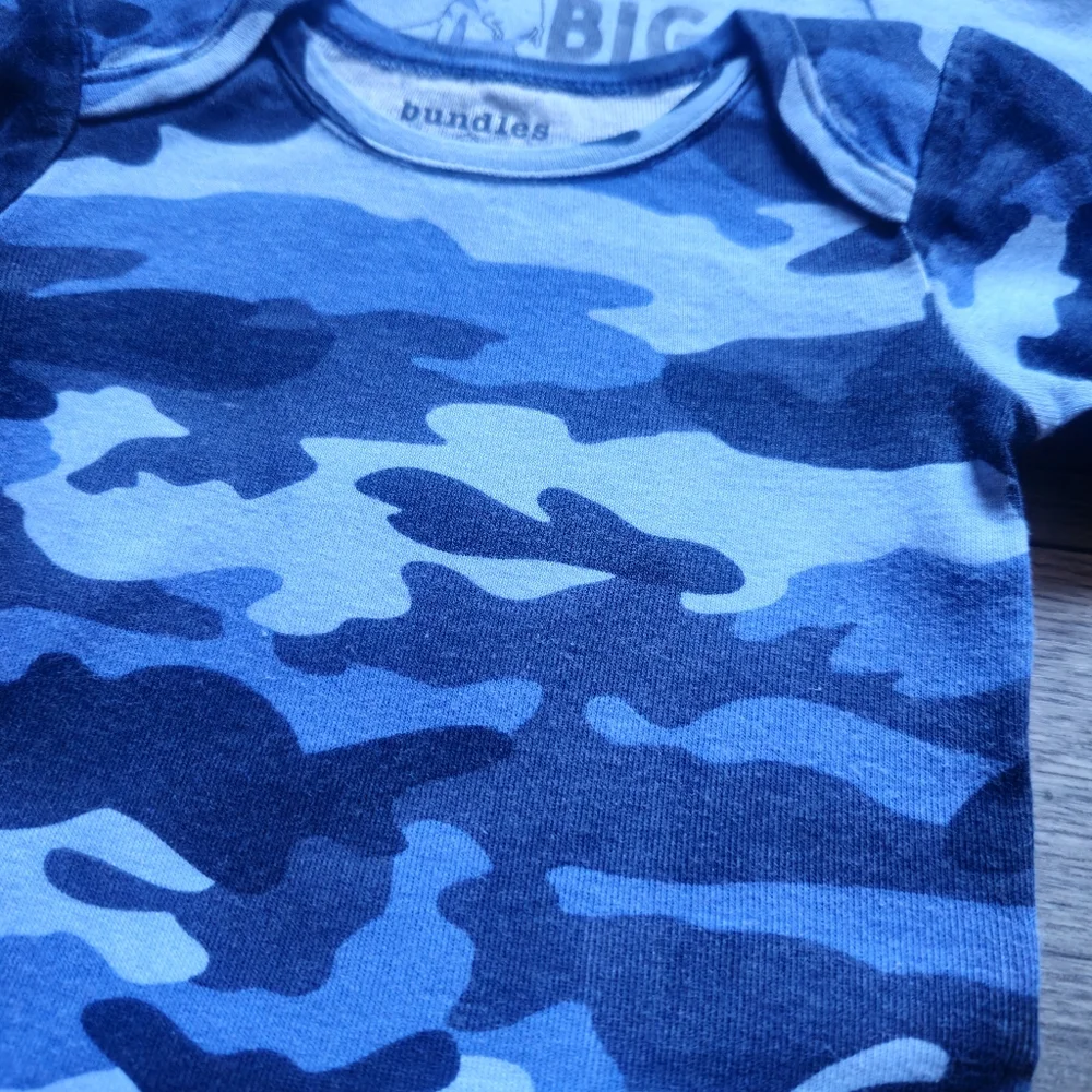4 Pc LONGSLEEVE Bodysuit Bundle - Blue, Stripes, Dino, Camo